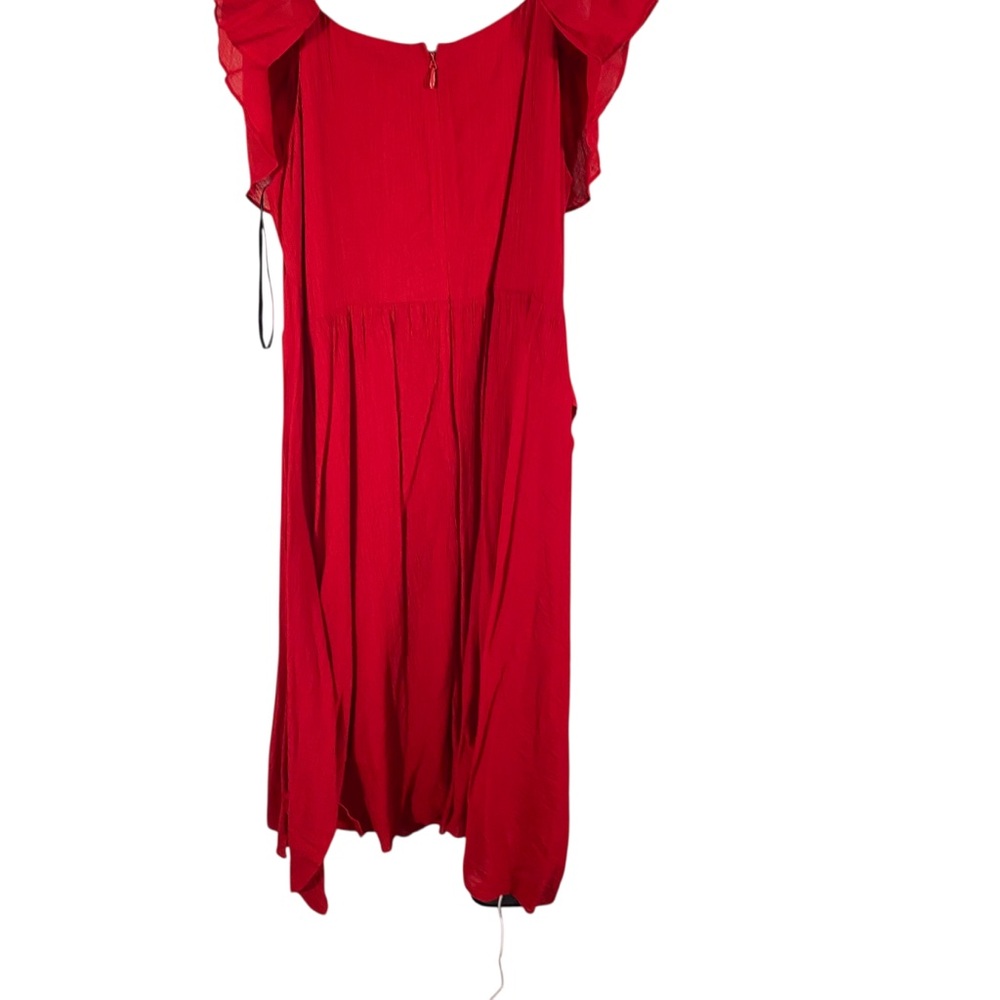 City Chic Romance Tie Red Off-Shoulder Dress NWT - Picture 2 of 12